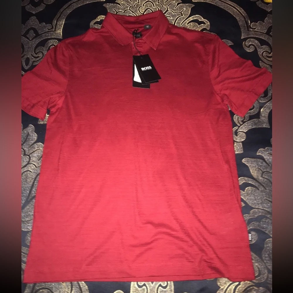 Hugo Boss Mens Polo short sleeve shirt  Size large Regular Fitl Press NWT $127
